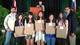 Graduate landscape architecture students accept awards at the 2015 American Society of Landscape Architects Texas Chapter meeting. From left are David Danielson, Jinglin Zhao, Bitong Yang, Yue Yao, Siman Ning and Yixun Zhang and Tim Bargainer, president of the American Society of Landscape Architects’ Texas Chapter.